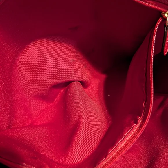 Coach Signature Canvas Tote with Red Trim and Gold Hardware - Picture 4 of 9